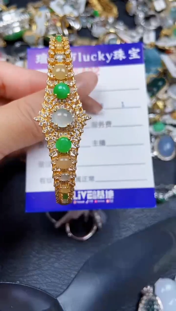 翡翠银S925镶嵌颈饰6422