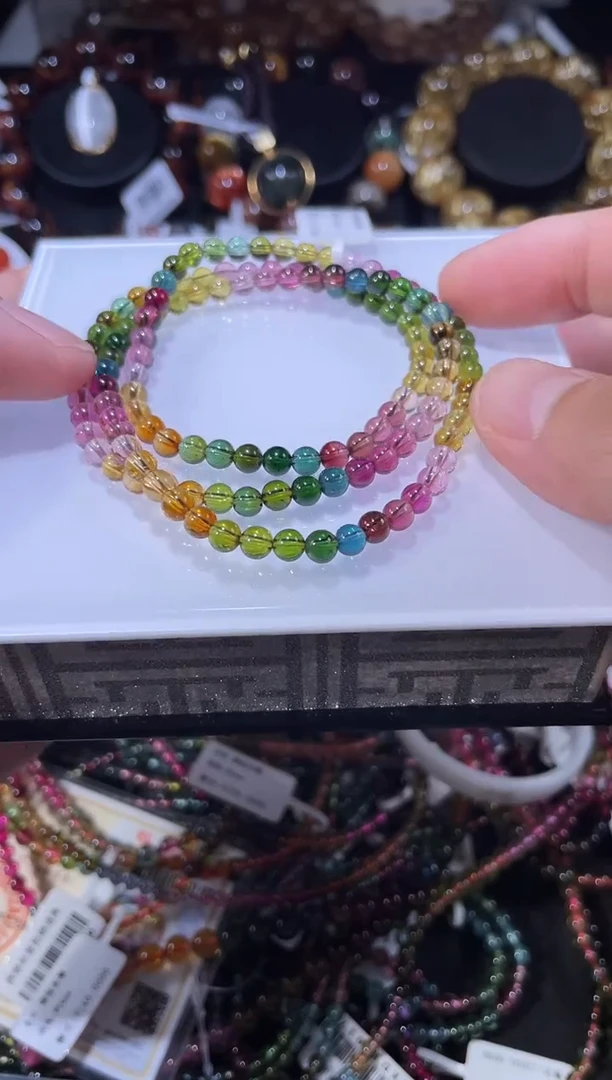 未镶嵌手链碧玺孤*碧玺多圈手链A4