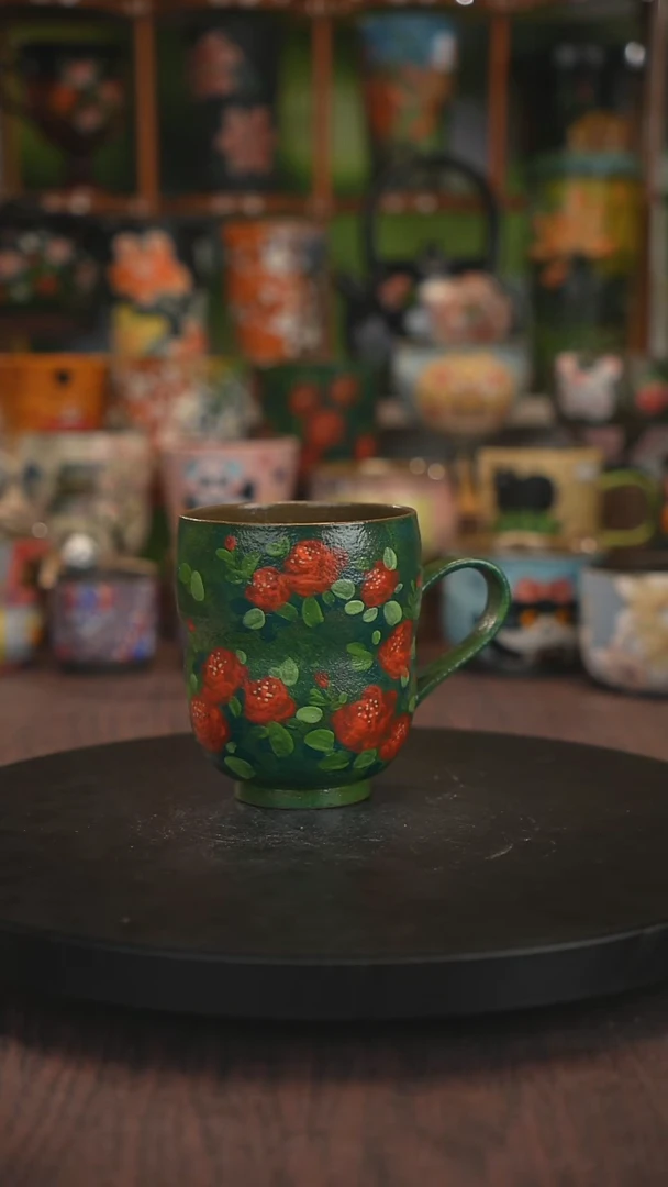 紫砂油画手绘釉下彩