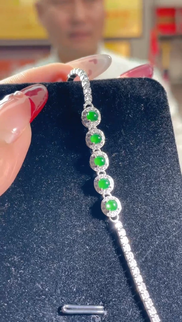 【闪购商品】翡翠手链银S925镶嵌2501070019