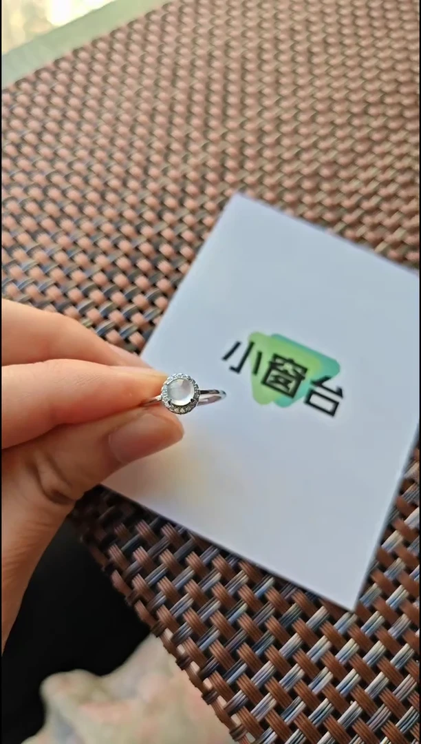 【闪购商品】翡翠戒指银S925镶嵌翡翠戒指S925银镶嵌