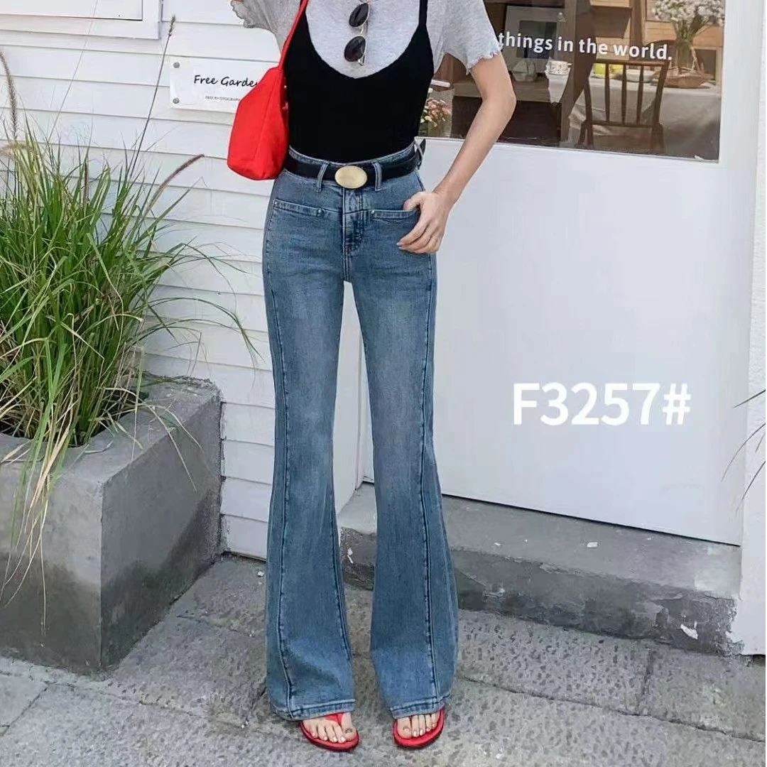 3257微喇·牛仔裤