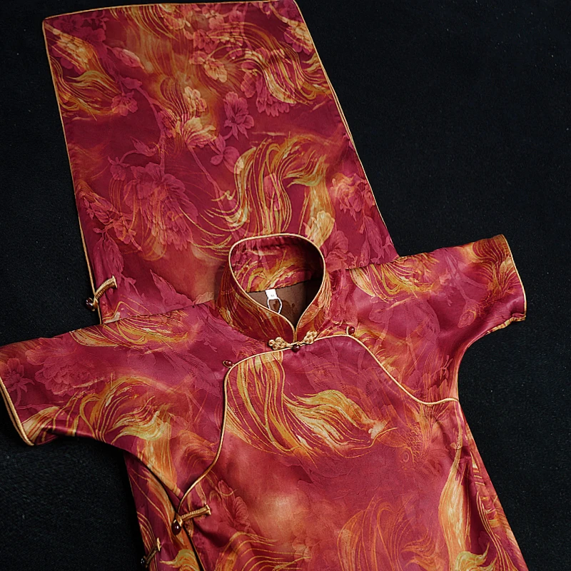 妈妈婚宴礼服年轻喜婆婆婚礼喜服2025新款红色连衣裙平时可穿旗袍