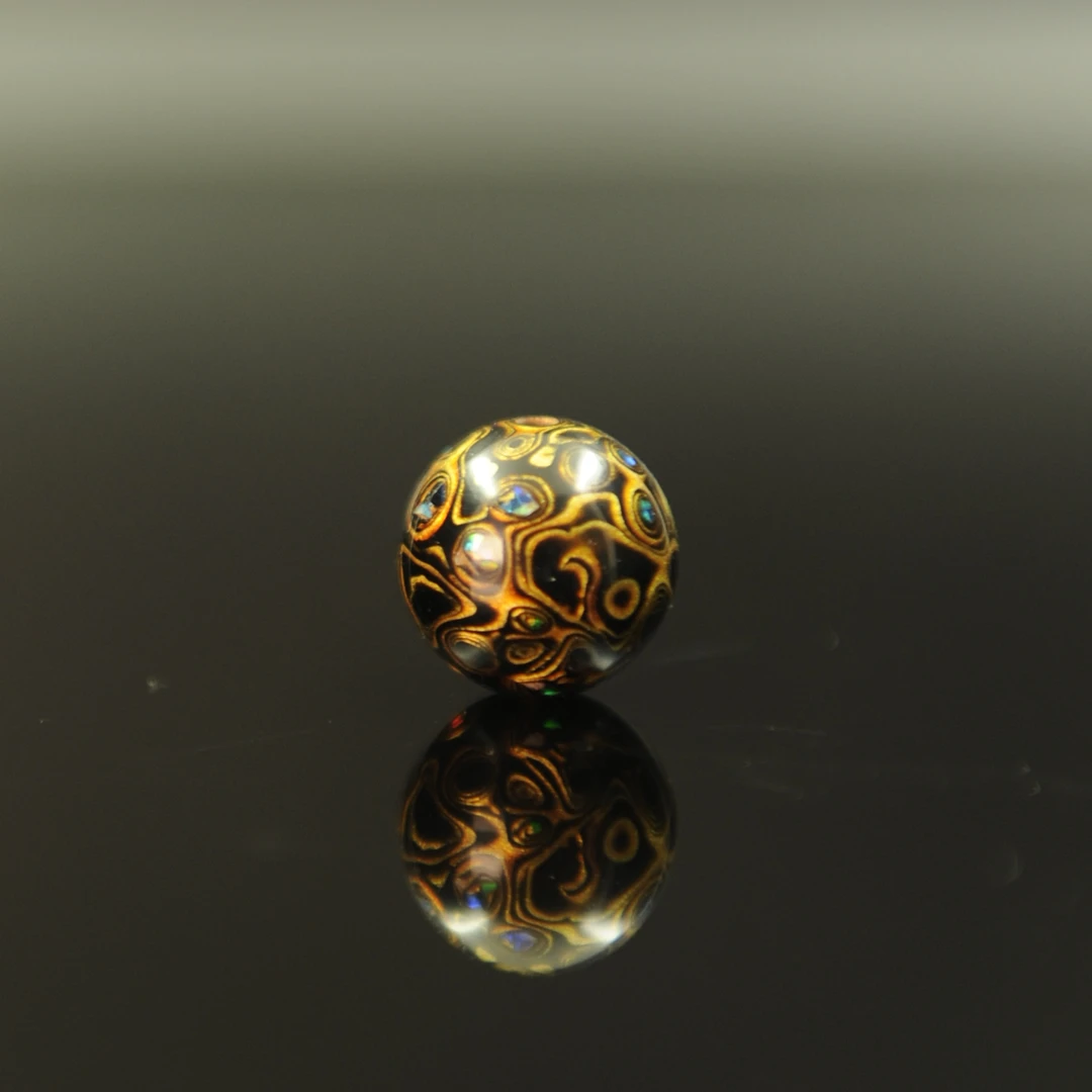 1.2“天然大漆”珠子黑金欧大大漆珠子漆珠