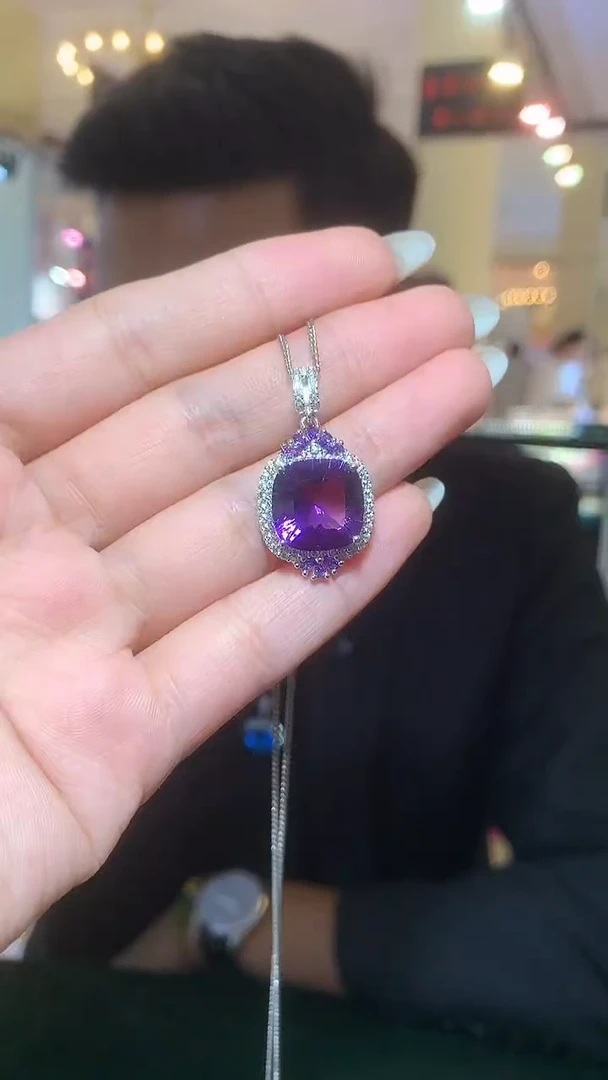颈饰银S925镶嵌紫晶【宝石世家严选】