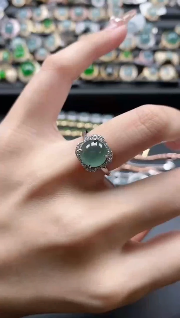 【闪购商品】翡翠戒指银S925镶嵌51511