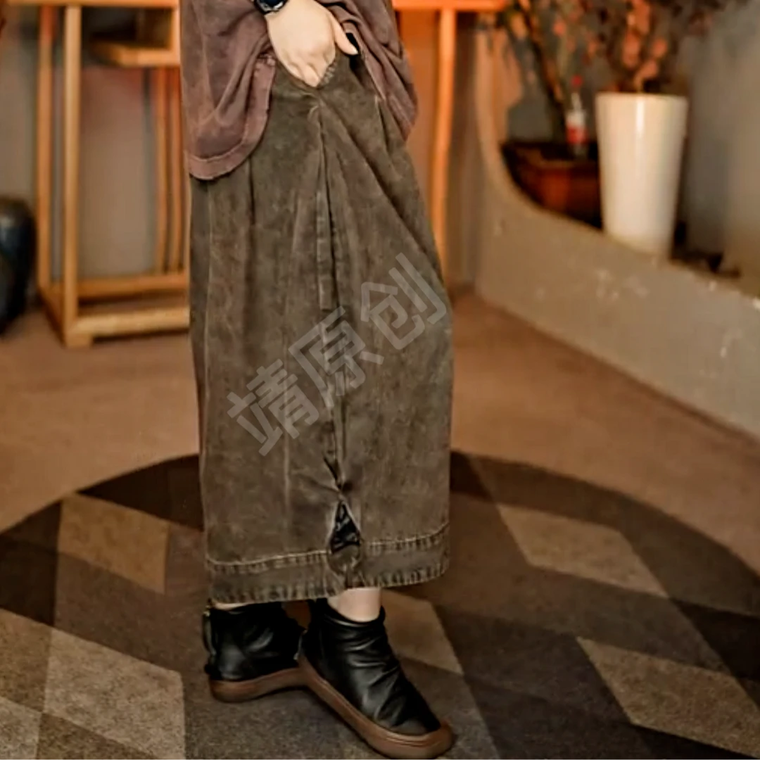 2670【靖靖原创】高品质品牌剪标麻牛仔中裤（裤长75腰围110）