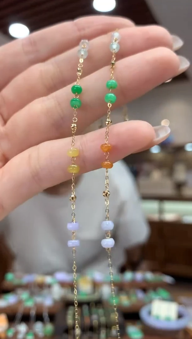 18K金镶嵌手链翡翠手链多样性发货1件