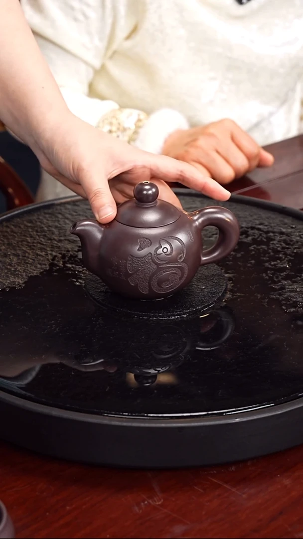 紫砂无张彩萍  芙蓉珠87 黑墩头 260毫升