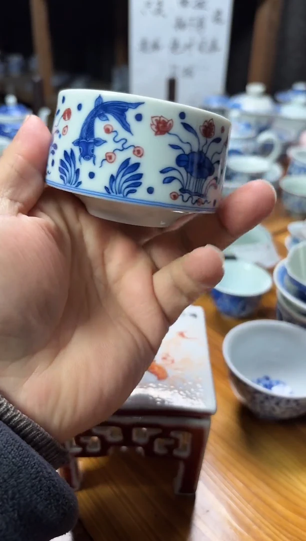 摆件陶瓷茶杯茶具高足杯