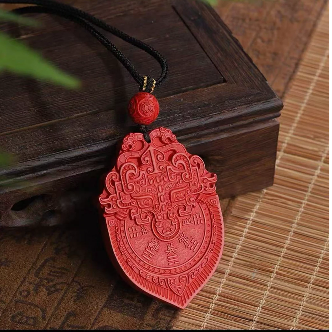 含辰砂工艺品高含量朱砂红砂山鬼花钱吊坠