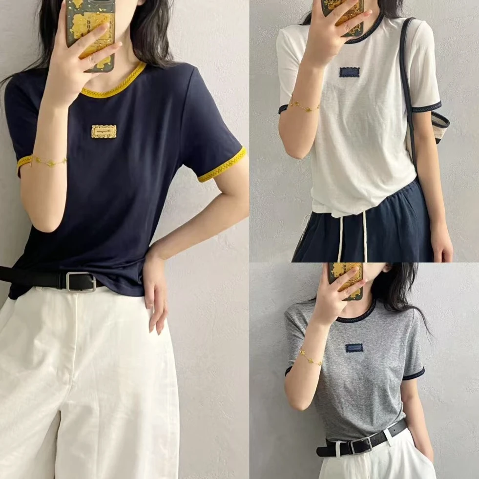 0601-30  女款百搭休闲气质减龄时尚短袖  YYC  8917