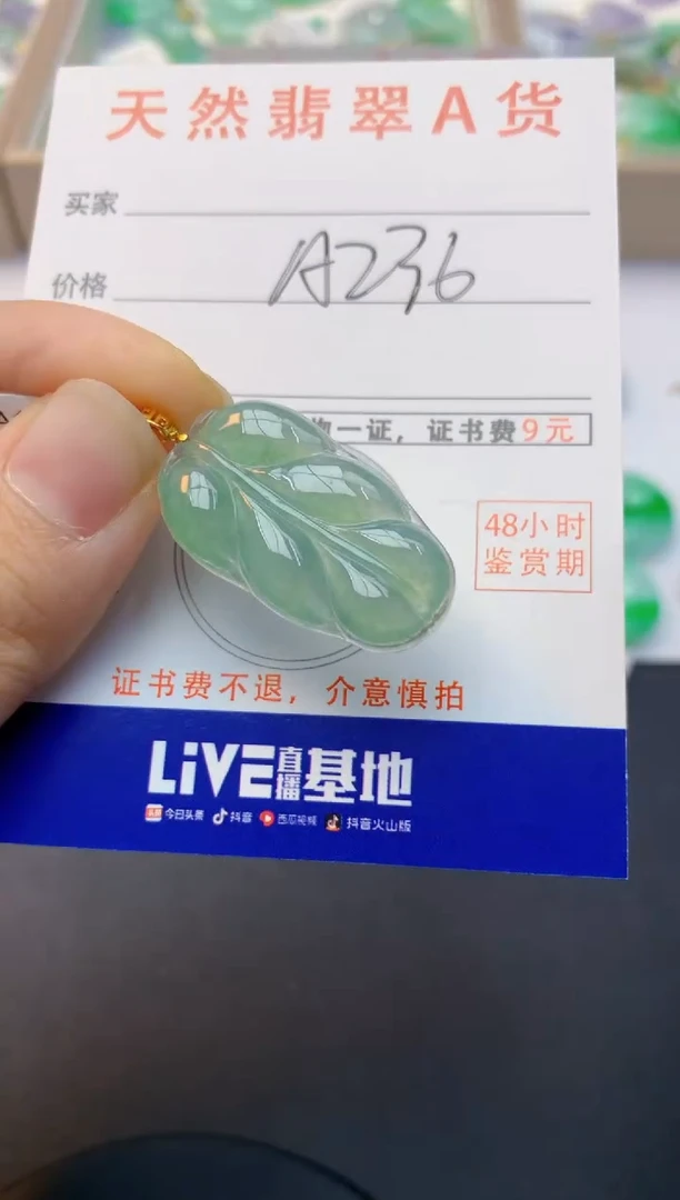 颈饰18K金镶嵌翡翠天然缅甸A货翡翠百元以上9元证书费自理
