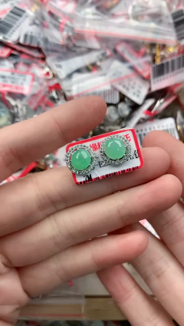 银S925镶嵌戒指翡翠55555----6