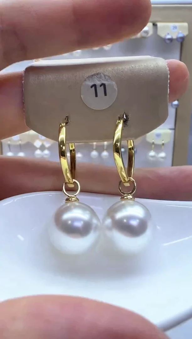 银S925镶嵌淡水珍珠耳饰11