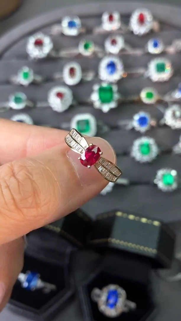 18K金镶嵌戒指红宝石【闪购】0.77ct/七天鉴赏/无烧鸽血红