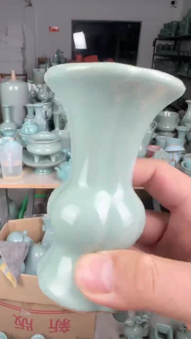 【闪购商品】杯汝瓷仿古花鼓摆件