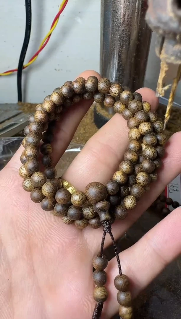 沉香手串绿奇楠沉香卡6规格圆珠118颗13克