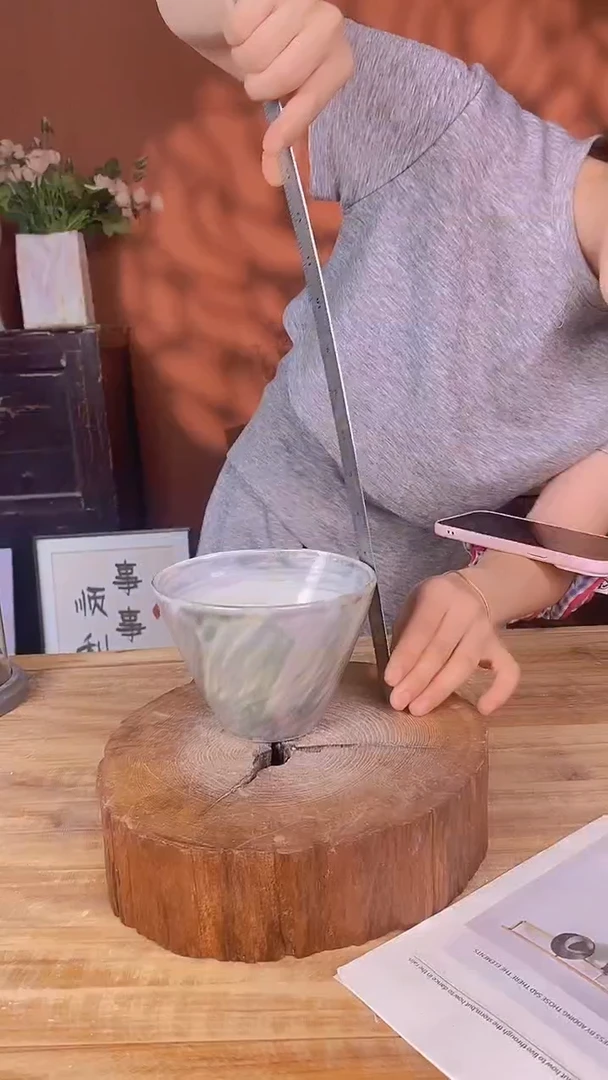 摆件景德镇高温陶瓷花器（口径13*高度10）