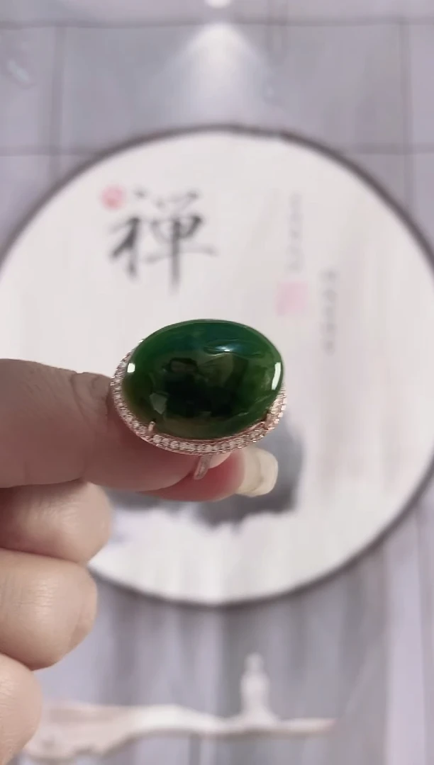 合金戒指和田玉（碧玉）（大戒指25×18）多样性发货