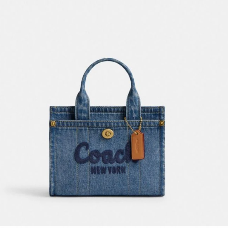 COACH NEW YORK/蔻驰预售CARGO 20靛蓝色托特包手提包香港直邮