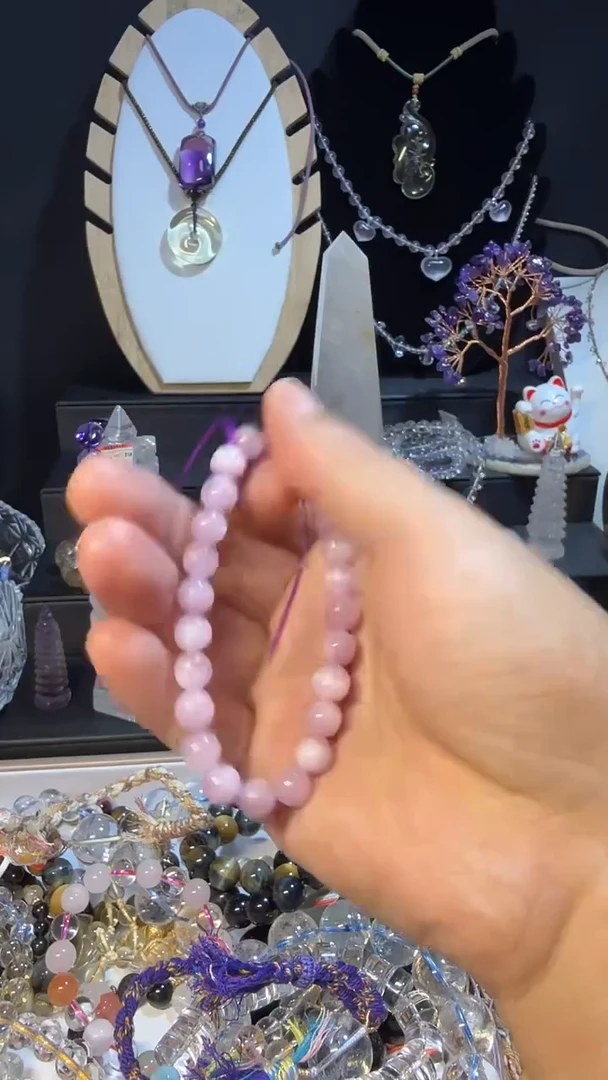 未镶嵌手链水晶天然紫锂辉水晶手链