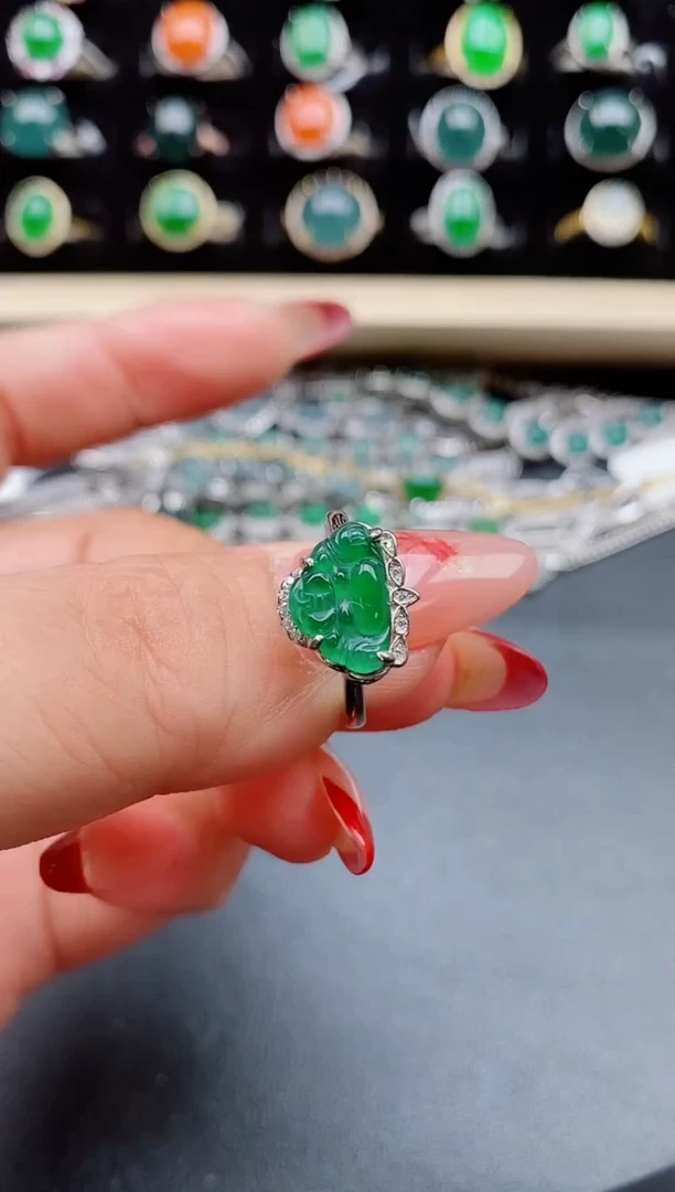 【闪购商品】翡翠戒指银S925镶嵌5080505