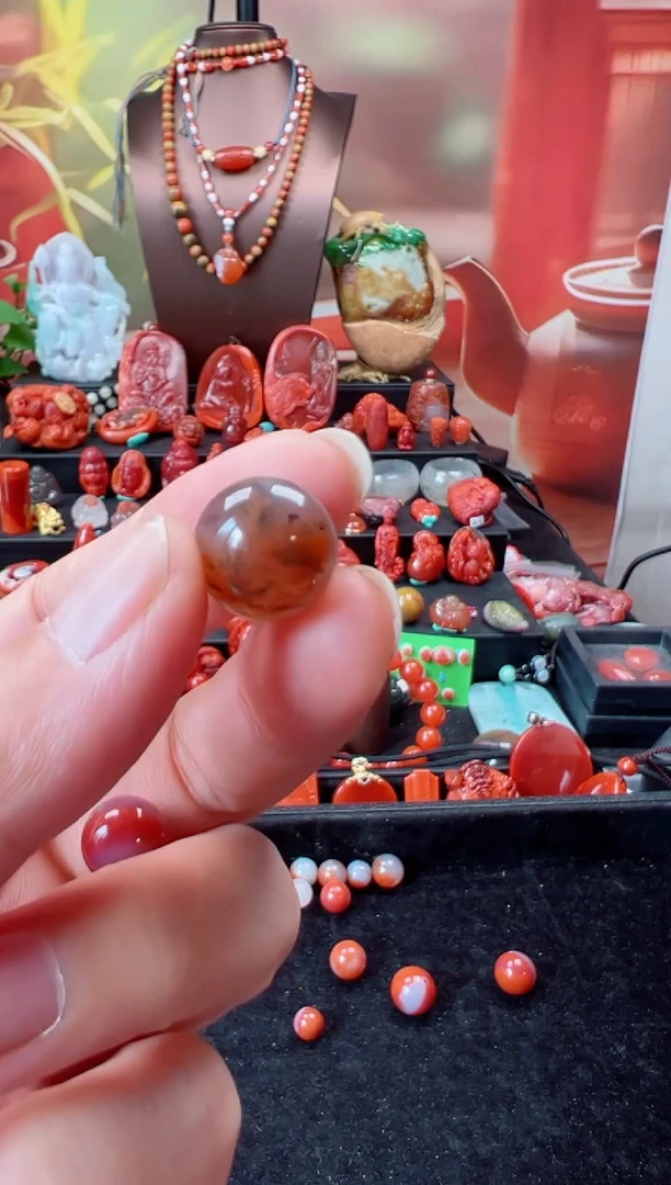 未镶嵌单珠南红玛瑙传**奶单珠