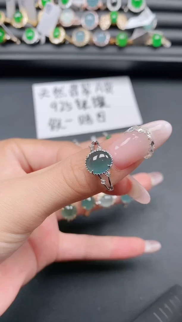 银S925镶嵌戒指翡翠11111