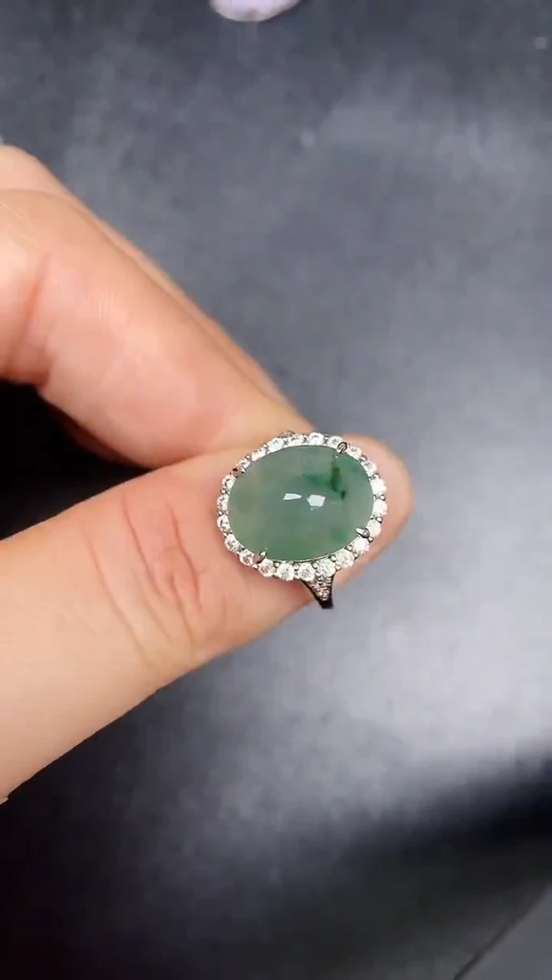 银S925镶嵌戒指翡翠3020