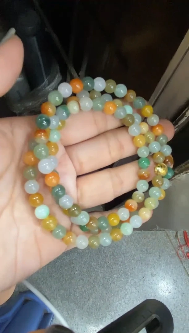 定制翡翠未镶嵌卡7左右多宝长串