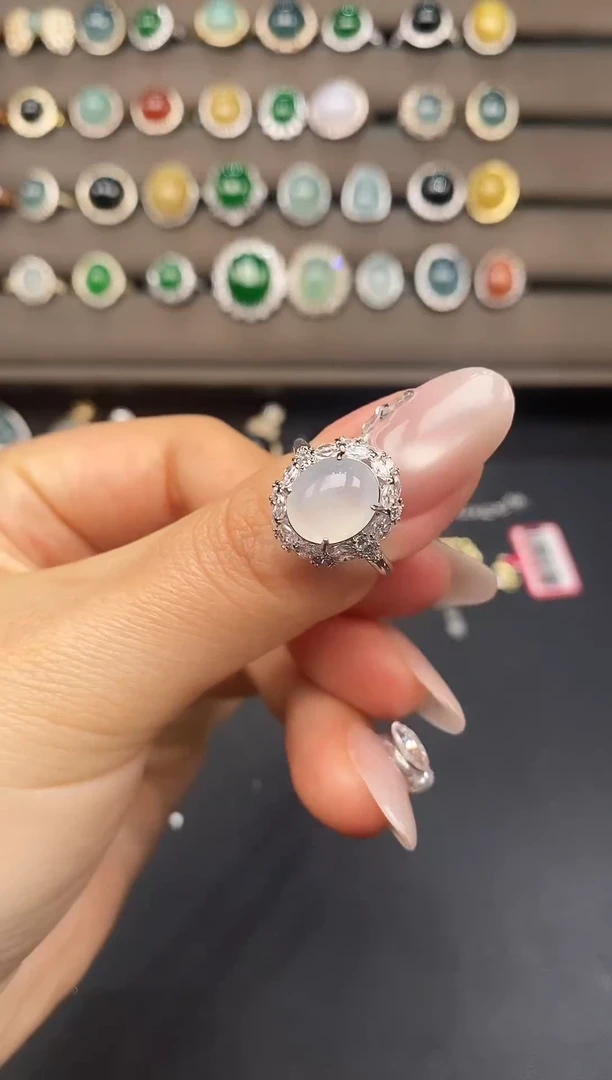 银S925镶嵌戒指翡翠387935