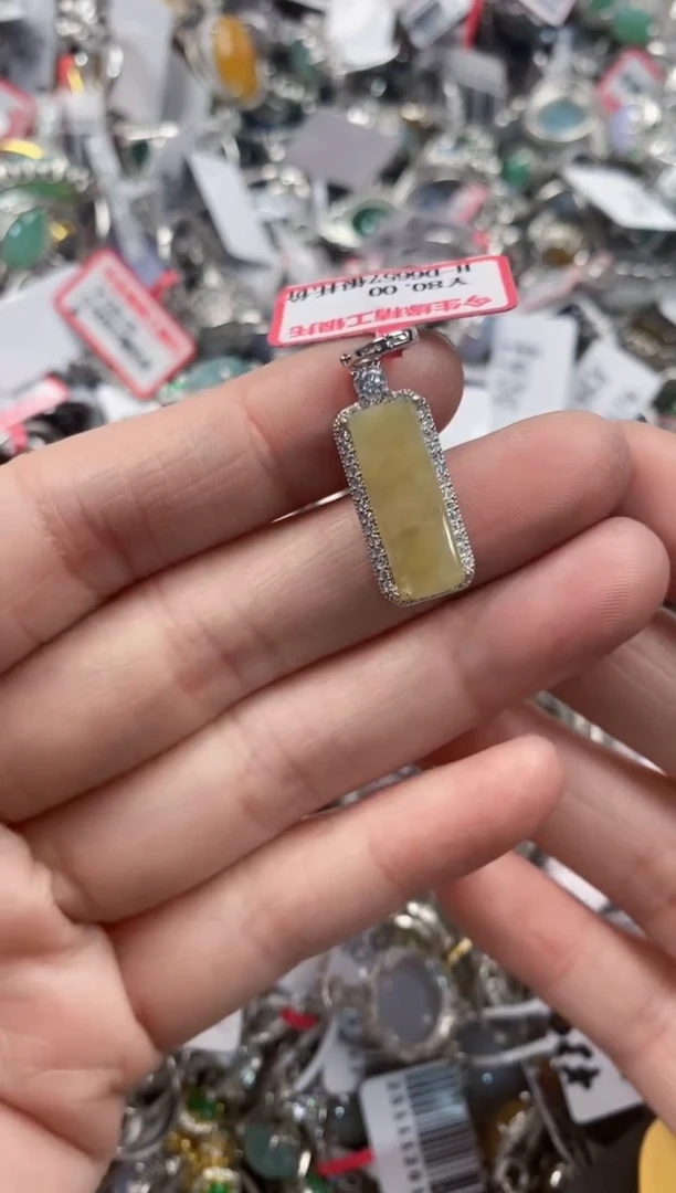 银S925镶嵌戒指翡翠555      7