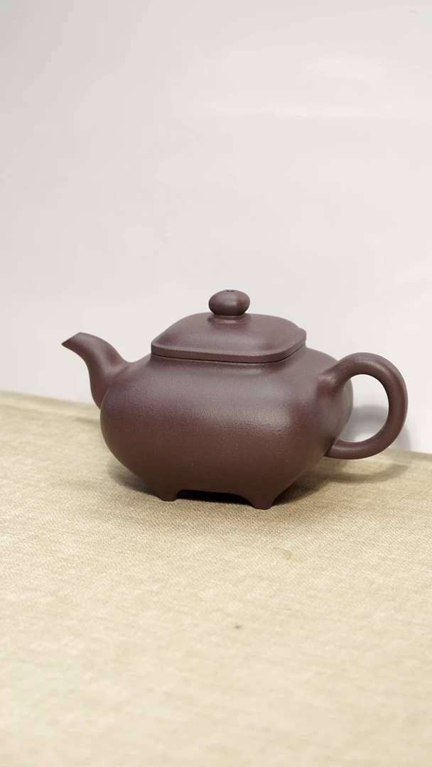 茶壶紫泥斑****期紫泥四方传炉瑕疵