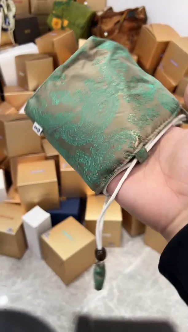 【闪购商品】茶盏@@茶具收纳包 粉绿色茶事包