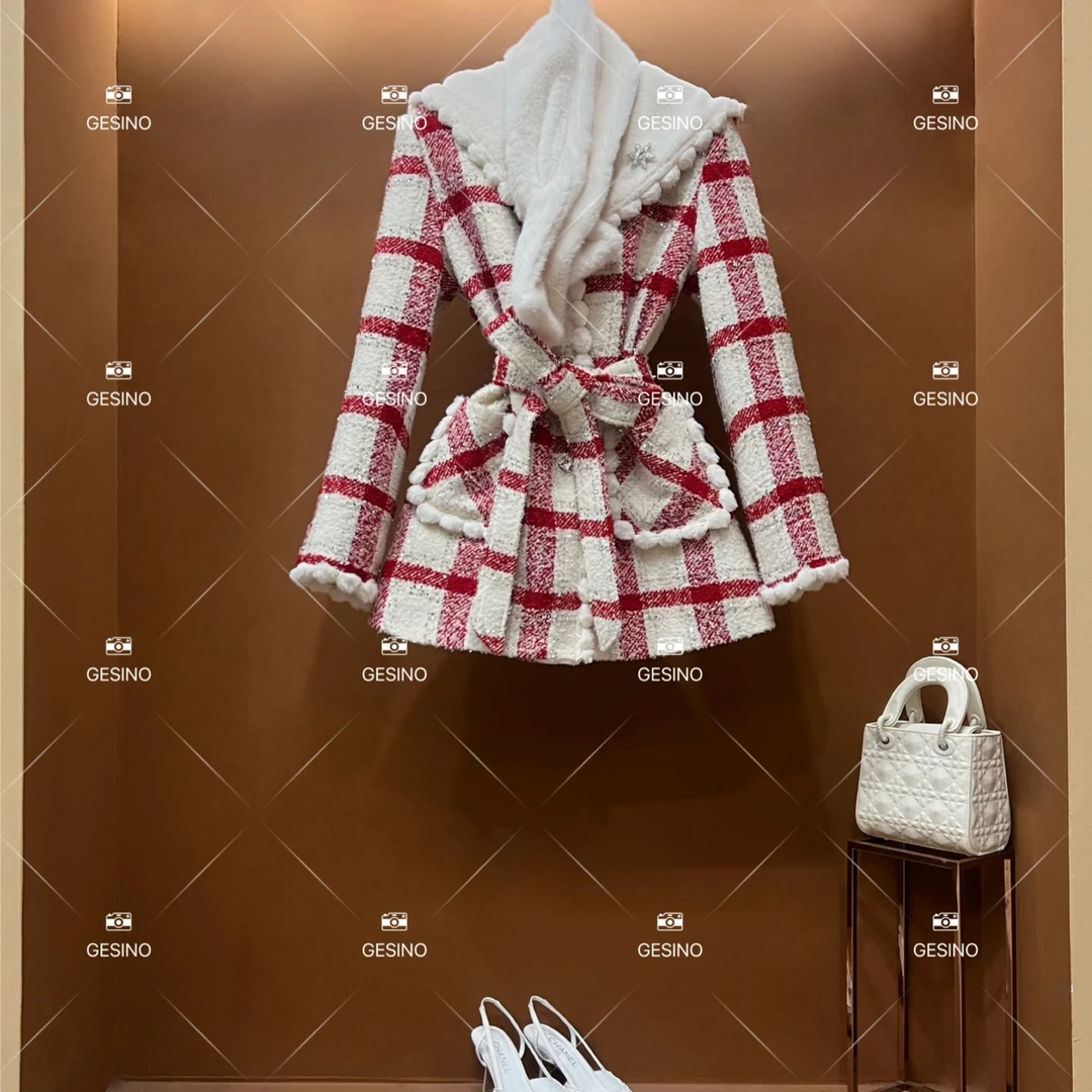 【娜娜】秋冬气质小香风时尚设计师中长款羽绒服 QD-2025669