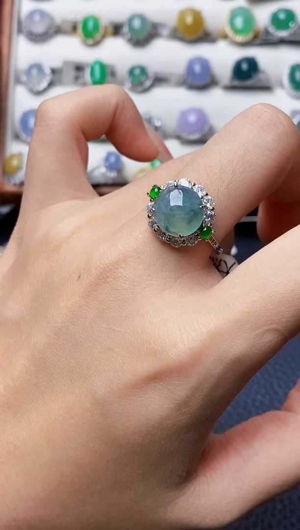 银S925镶嵌戒指翡翠1249