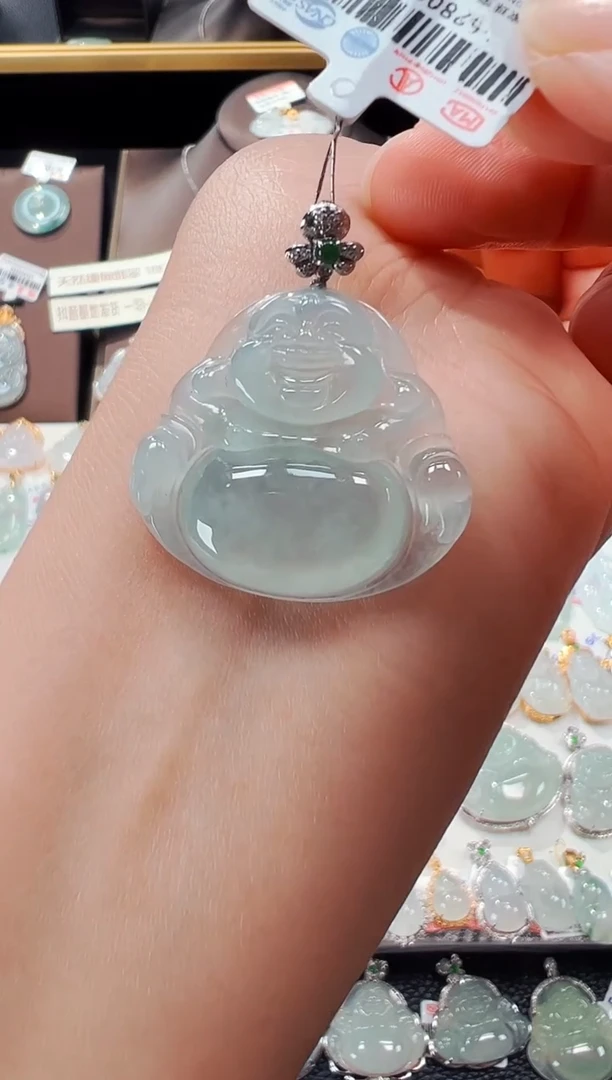 【闪购商品】翡翠吊坠(不含链)18K金镶嵌佛公吊坠986