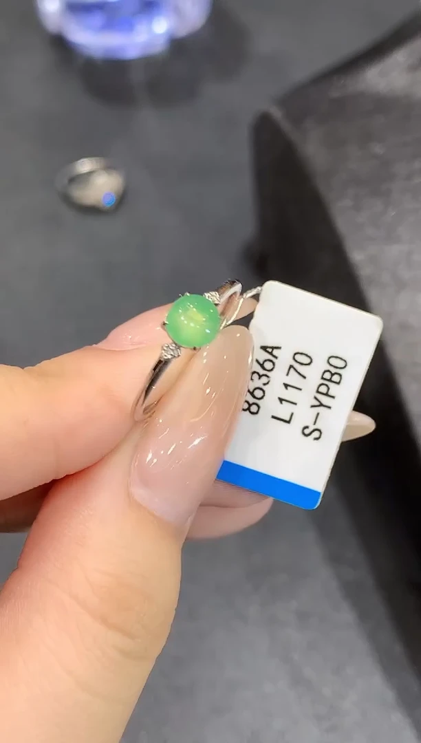18K金镶嵌戒指翡翠L1170多样性发其一