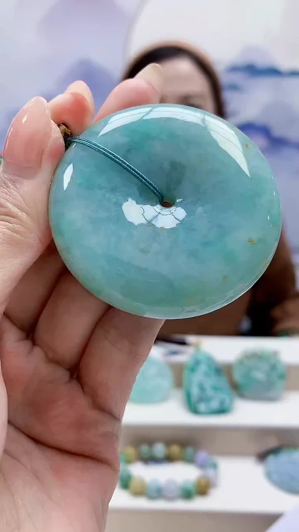 未镶嵌定制翡翠4852MM-毛货挂件90