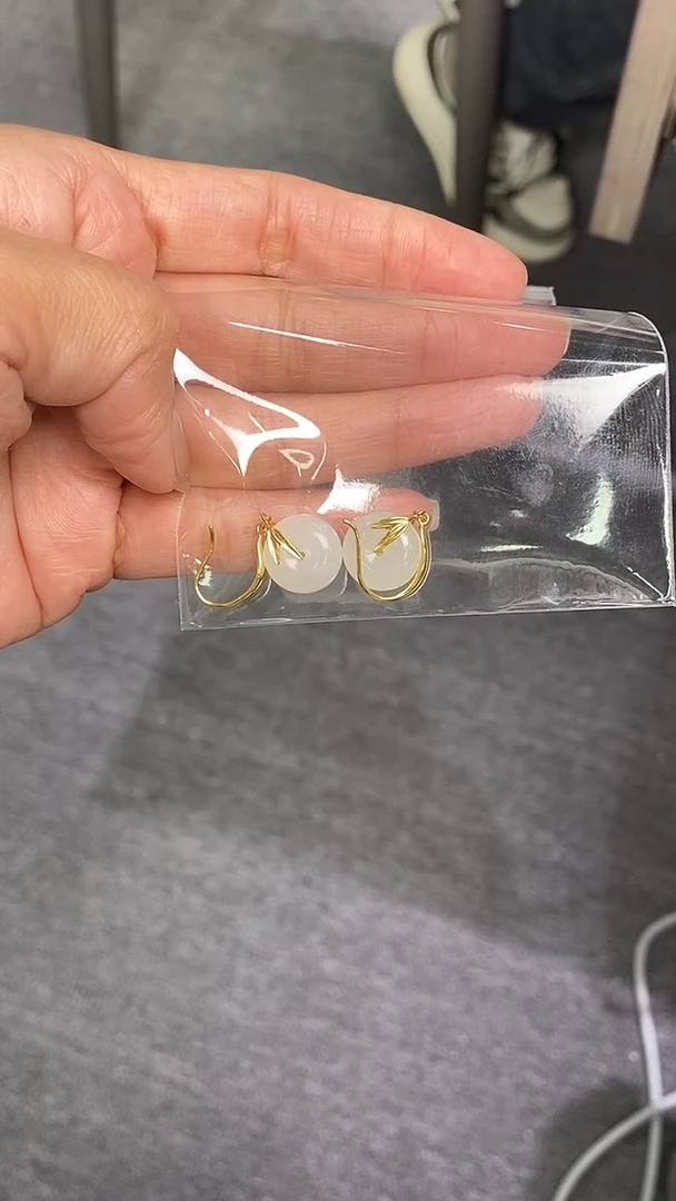 银S925镶嵌和田玉耳饰馬*和田玉青海料耳饰925银镶