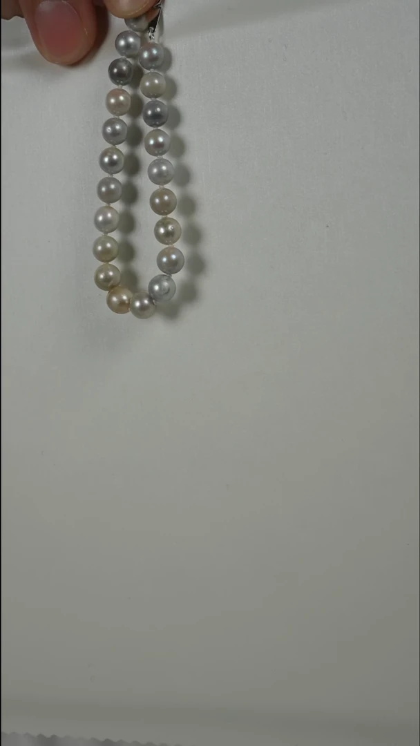 银S925镶嵌手链海水珍珠AK真多麻6-6.5（AH140）