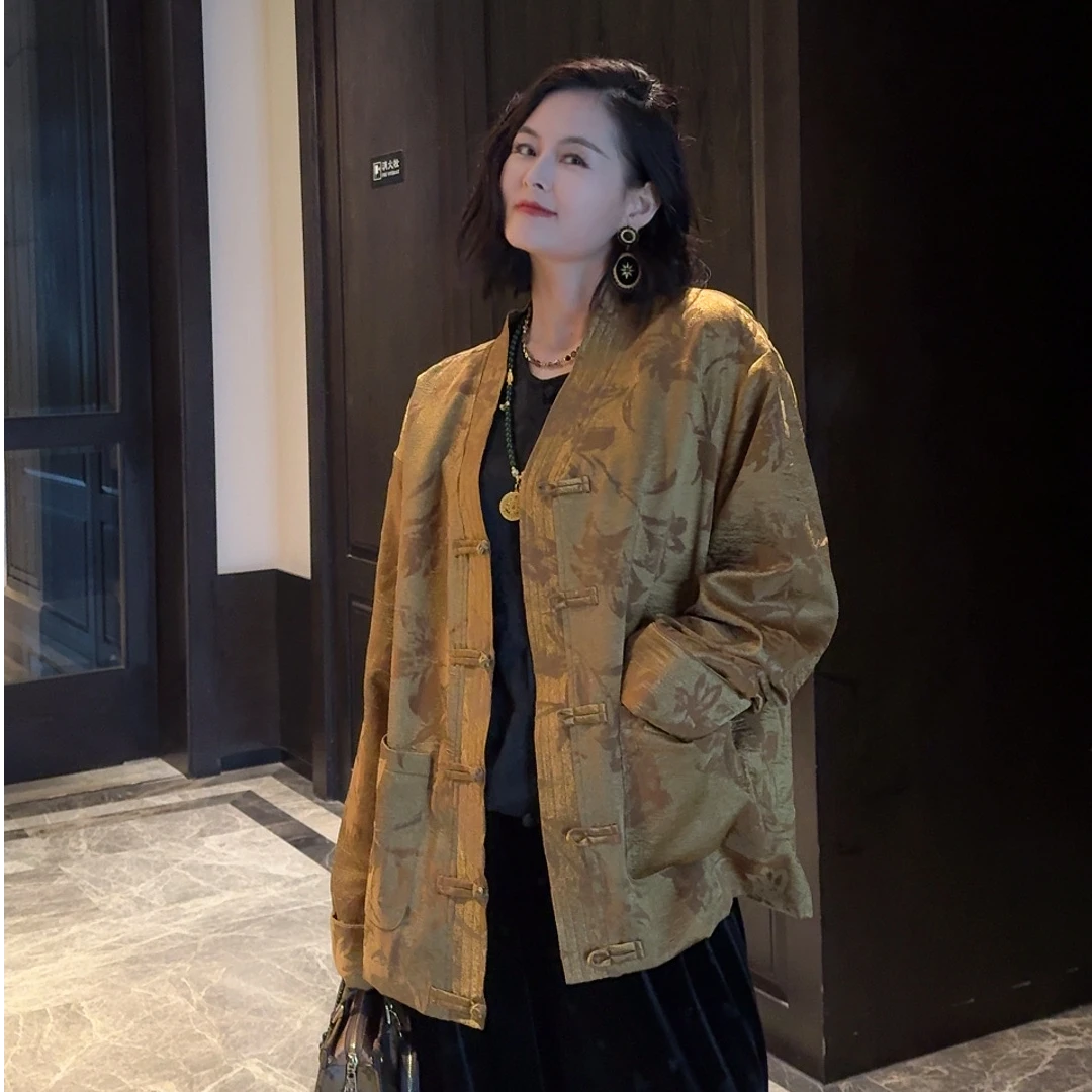 《金枝玉叶》原创新中式提花宽松春季外套中国风轻熟女外套