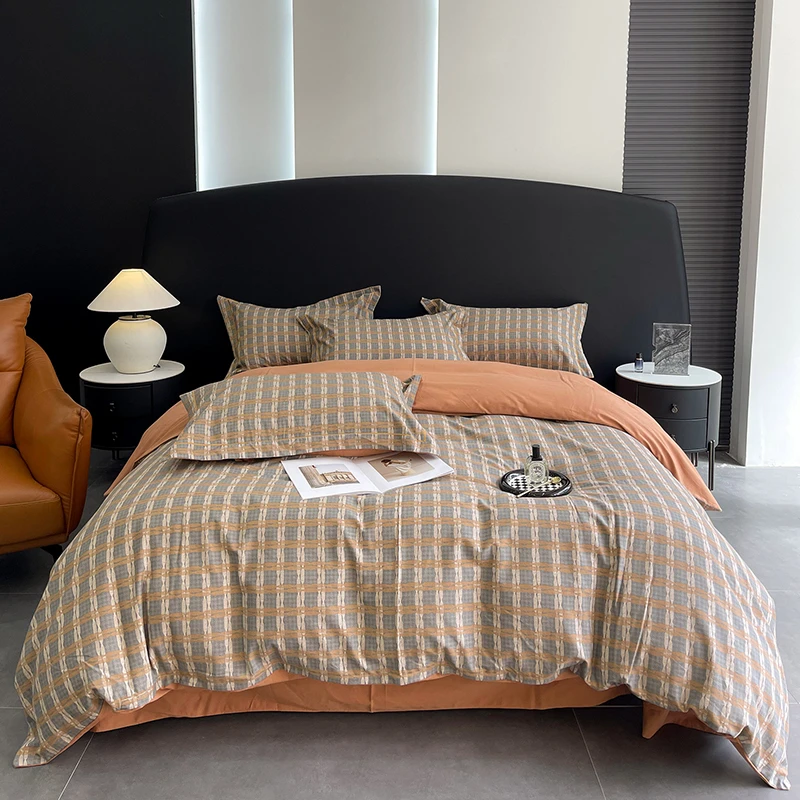 罗曼全棉四季款高级纯棉四件套柔软透气轻奢简约印花四季款床品