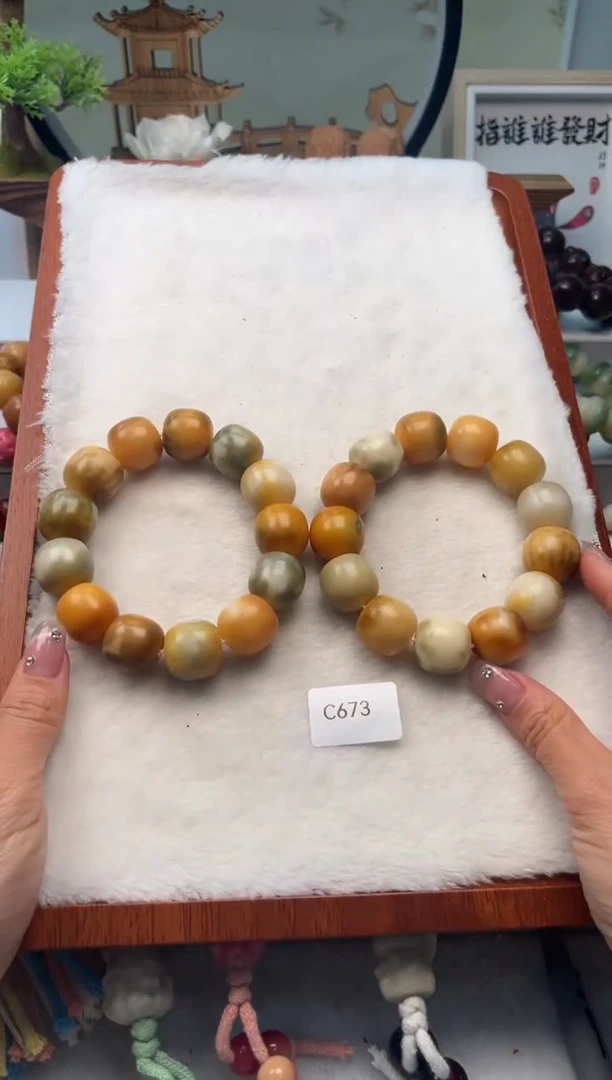 【闪购商品】菩提根/象牙果吊坠19+mm桶珠一串通货C673