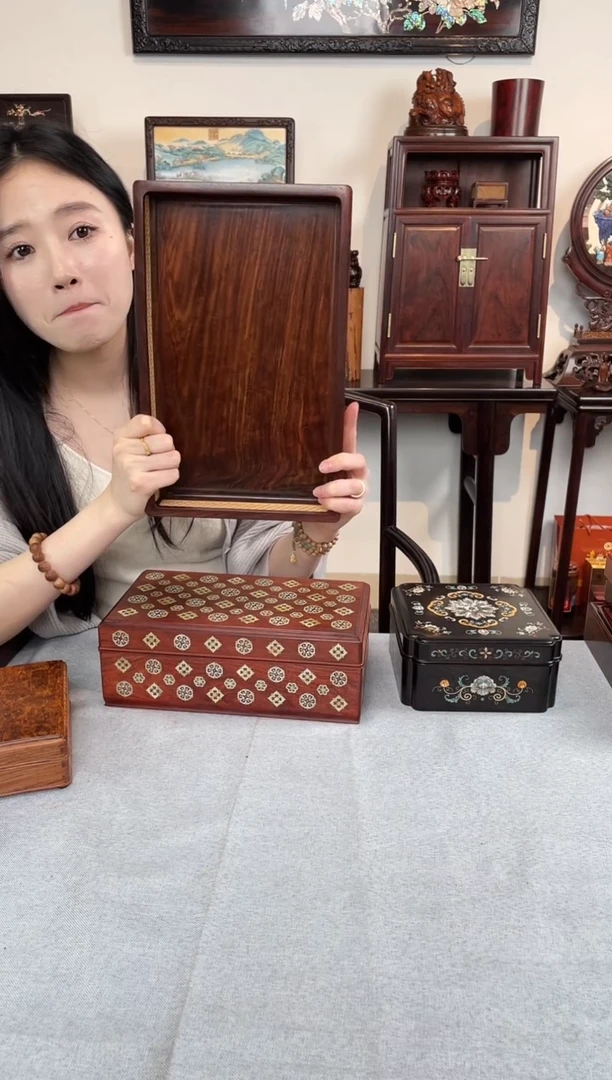 【闪购商品】红酸枝木类成套家具托盘