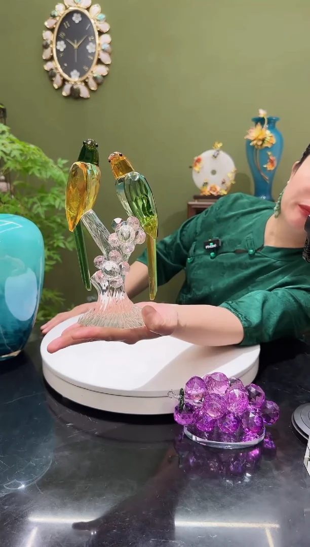 人造水晶双头喜鹊