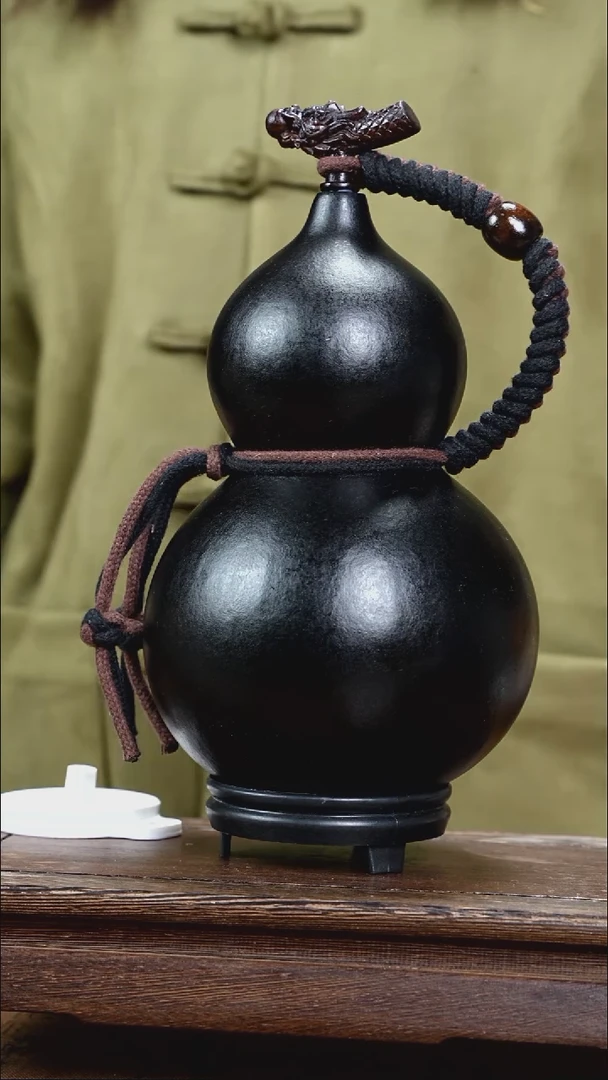 （046）简约藏绳款天然酒葫芦-（一葫一拍）