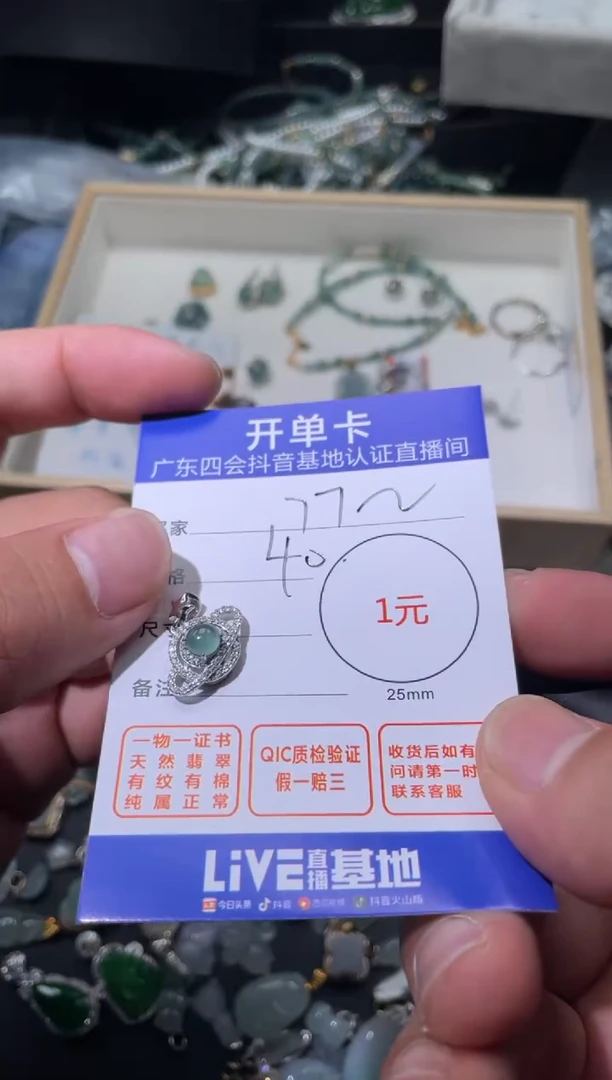 翡翠银S925镶嵌颈饰挂件