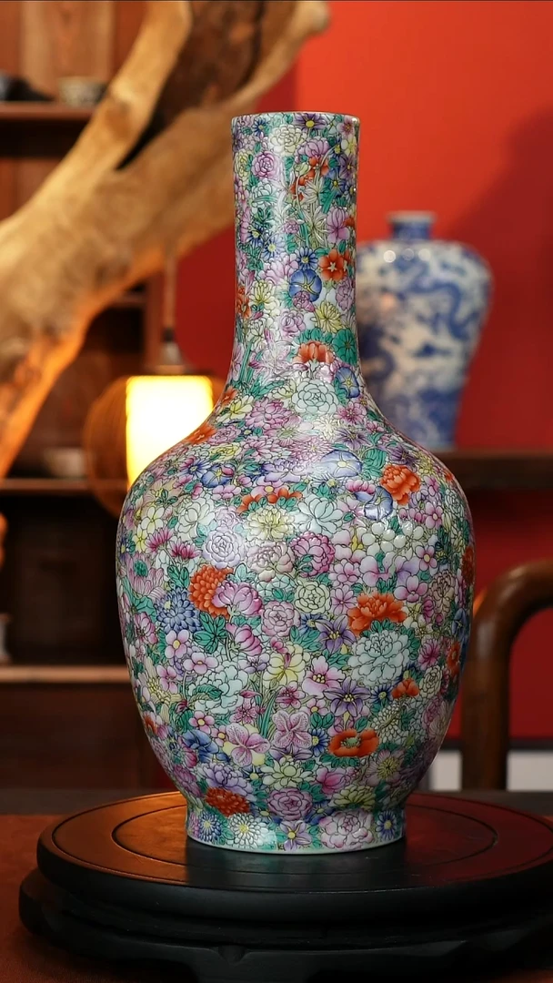 摆件皇窑粉彩万花瓶